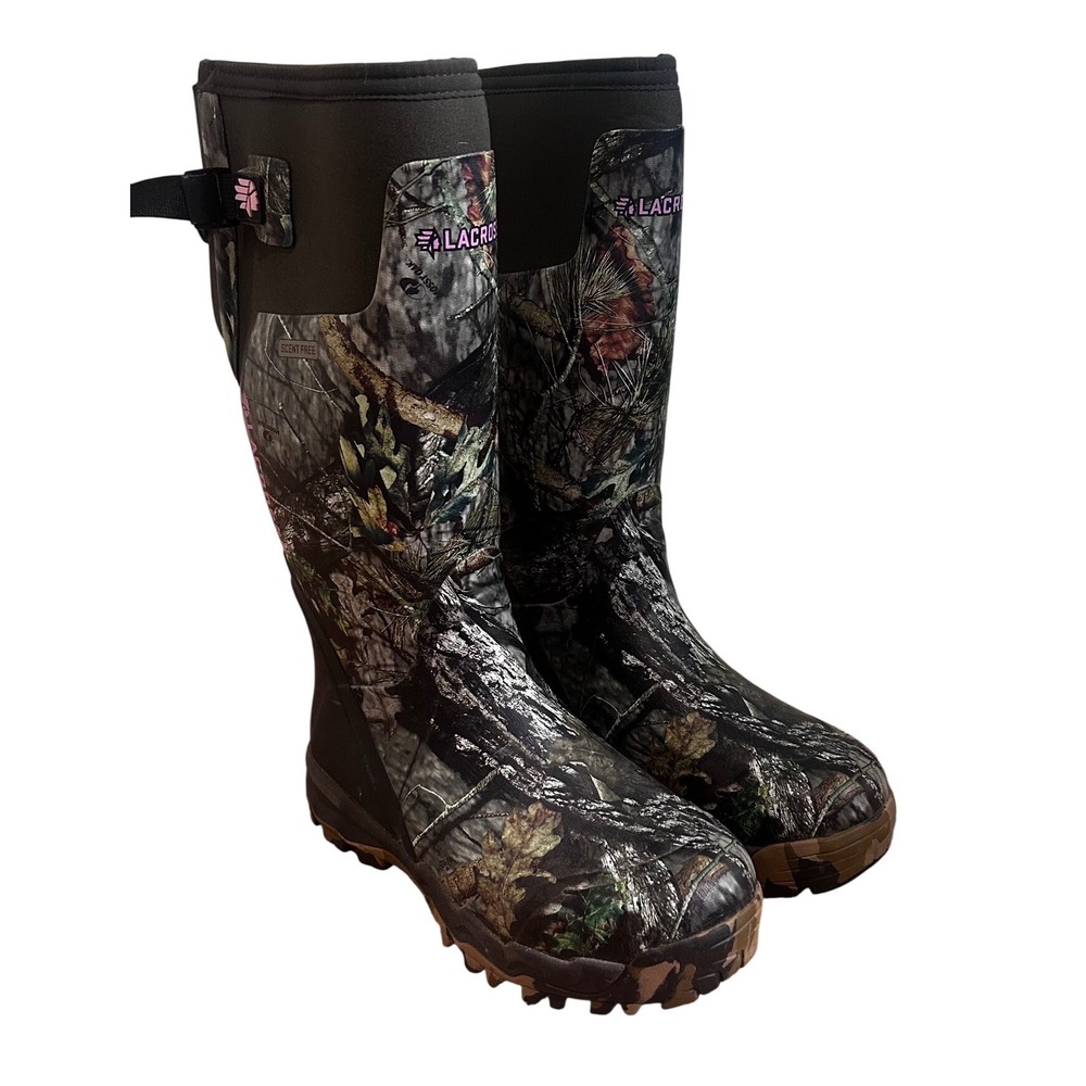 LaCrosse 15"‎ Alpha Burly Pro Womens Mossy Oak Camo Rubber Hunting Boots size 9
